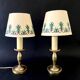 Brass lamp, 2 M new fabric cable, painted lampshade