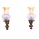 Pair of brass wall lamps, early 20th century, Poland.