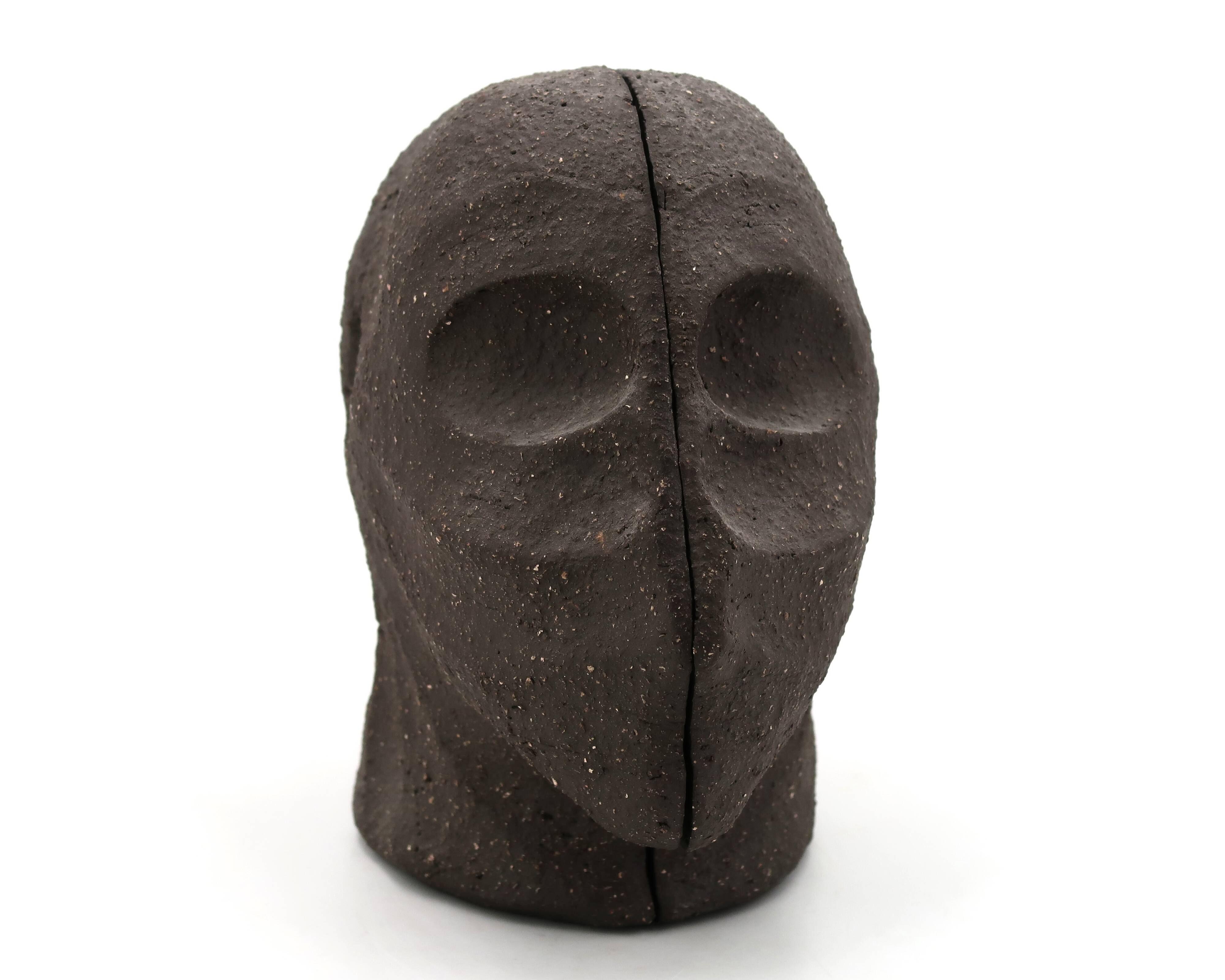 Ceramic sculpture in the form of a head by Salvatore Parisi