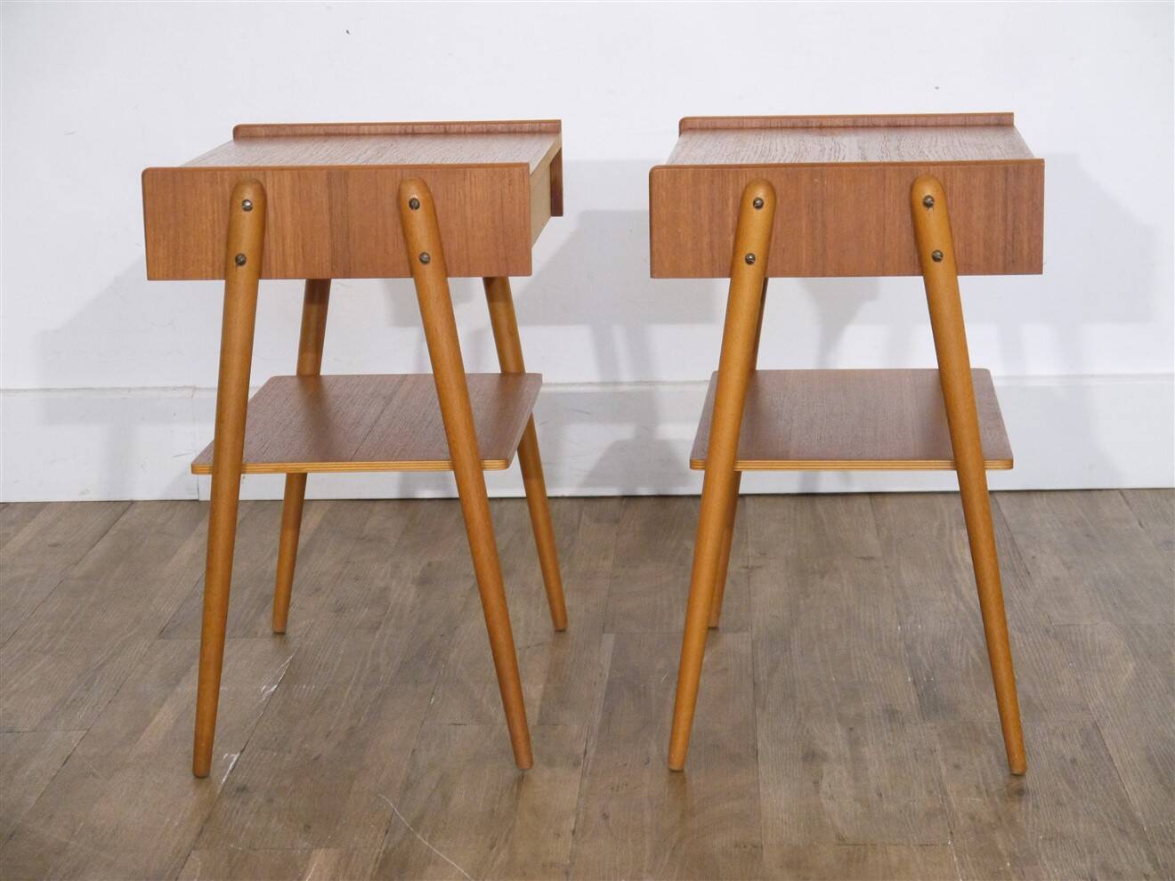 Scandinavian teak bedside tables by Carlstrom 1960