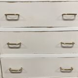 Commode pieds compas patinée