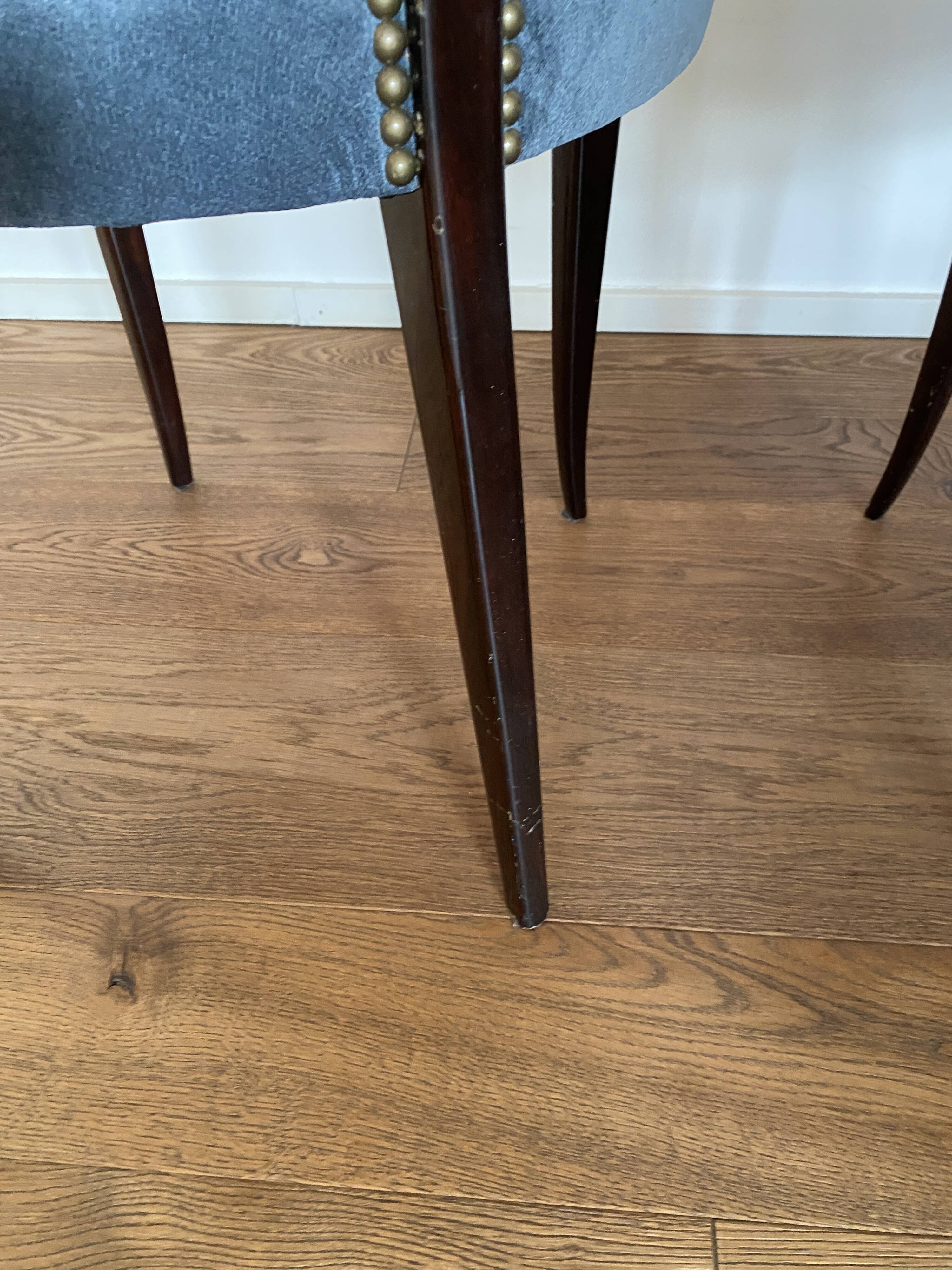 Set of four Italian Mid-Century Modern High Back dining chairs by Aldo Tura