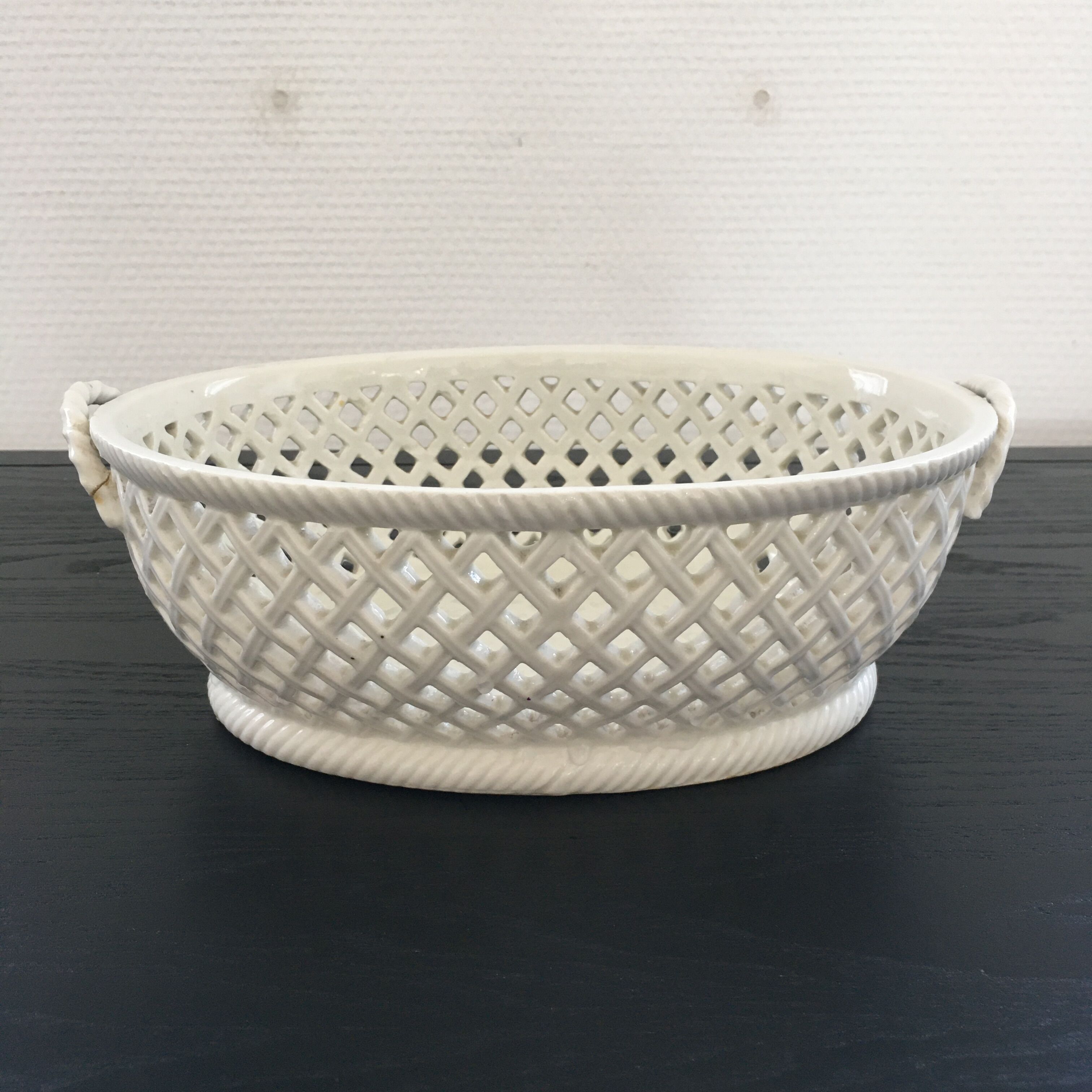 White earthenware basket
