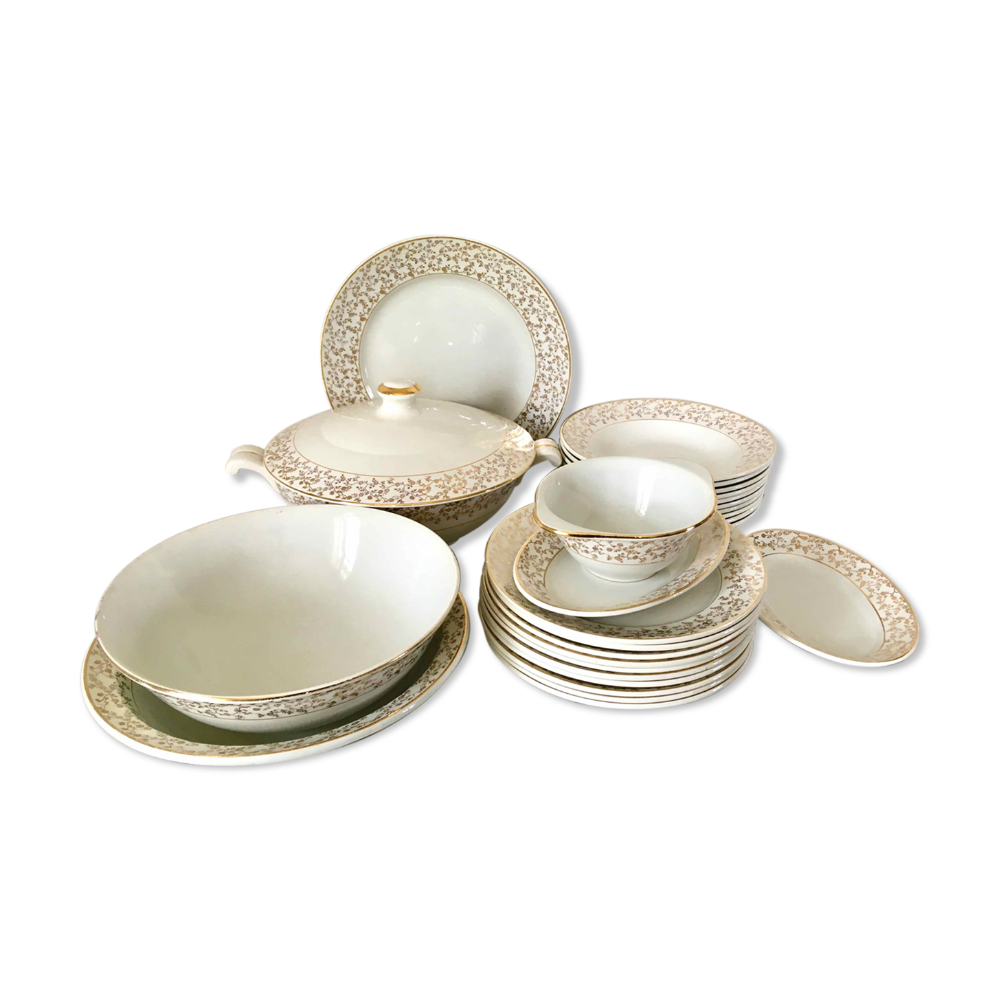 Porcelain plate service x 10 people