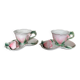 2 rose-shaped cups