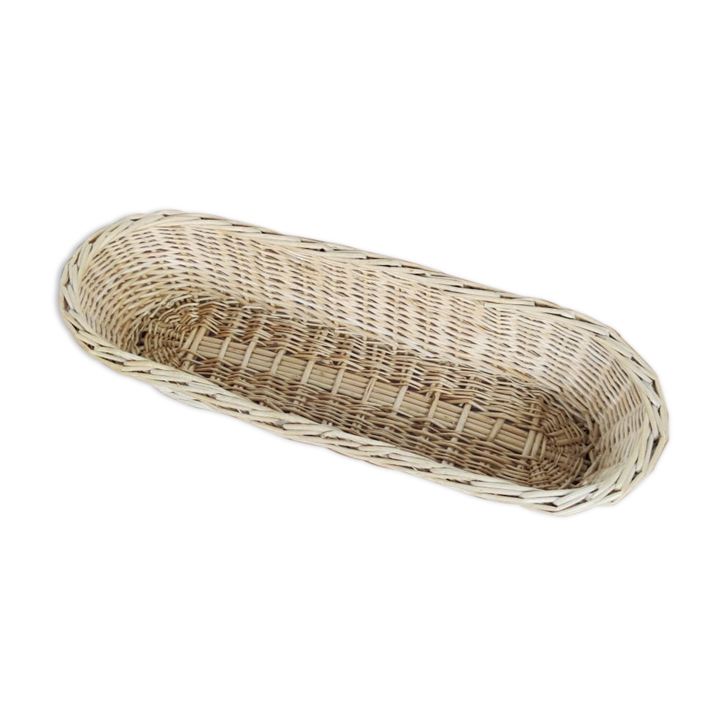 Beige wicker bread basket