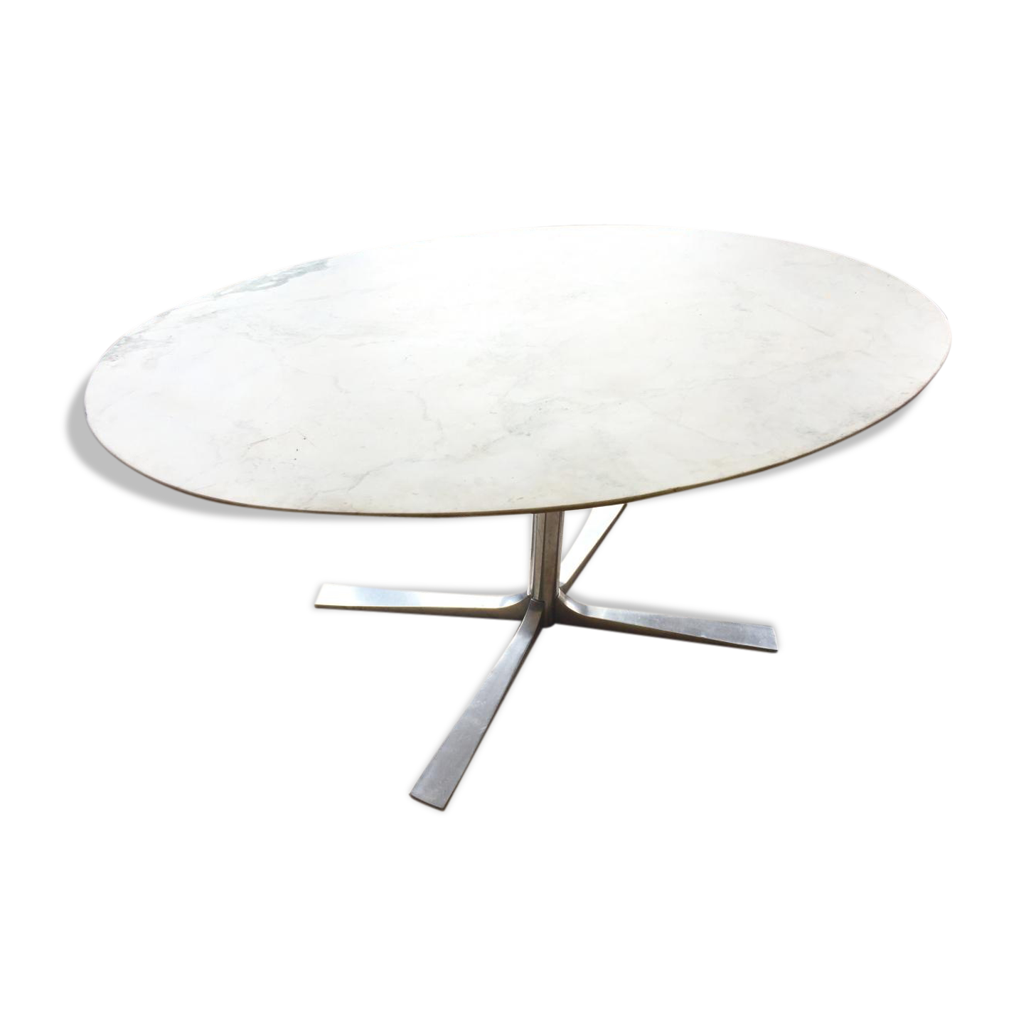 Table marble base chrome
