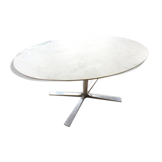 Table marble base chrome