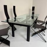 Le Corbusier Cassina LC6 vintage glass dining table
