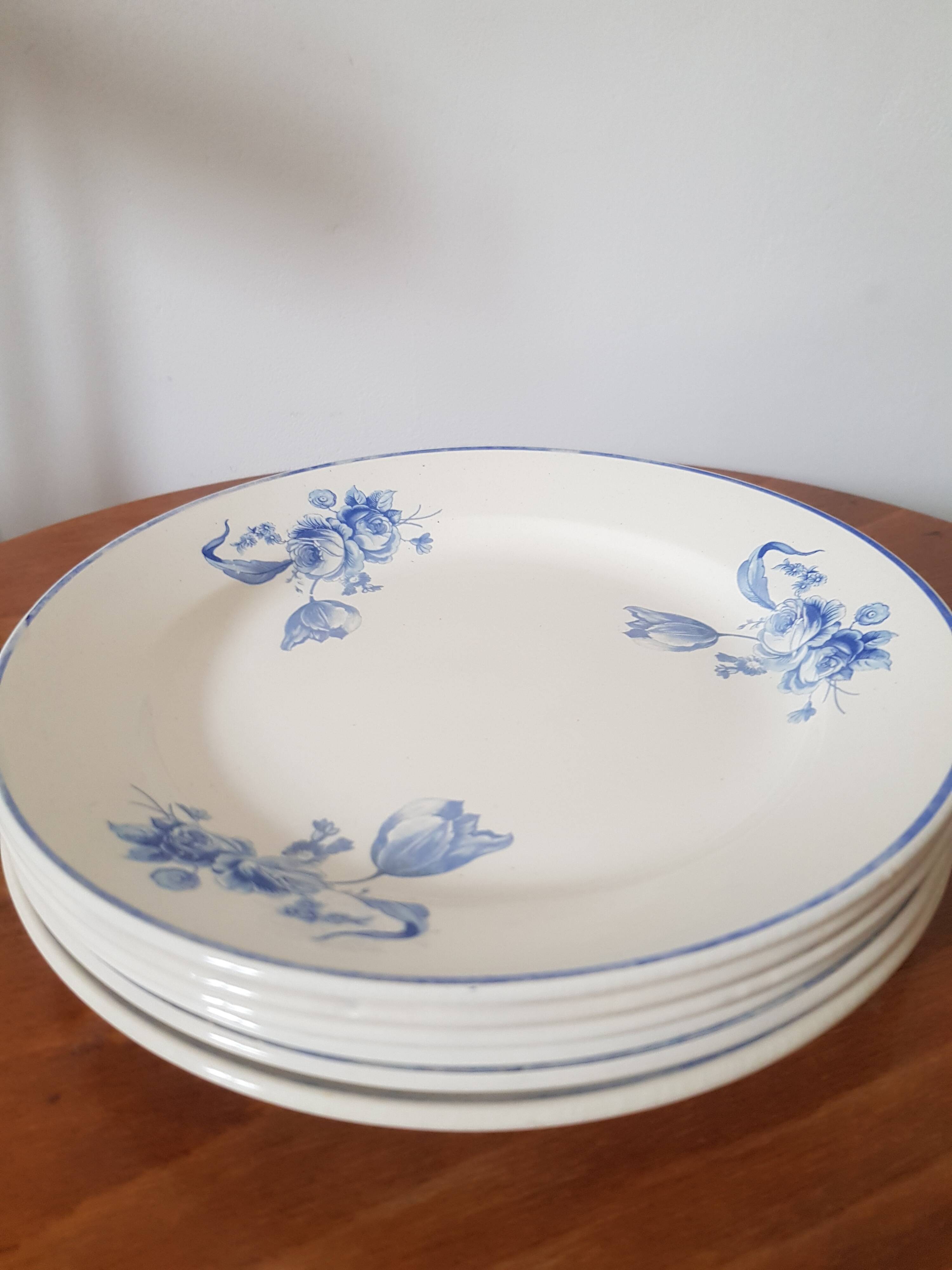 Set of 6 vintage plates made in France