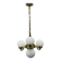 Art Deco Brass and Opaline Glass Chandelier, 1930s