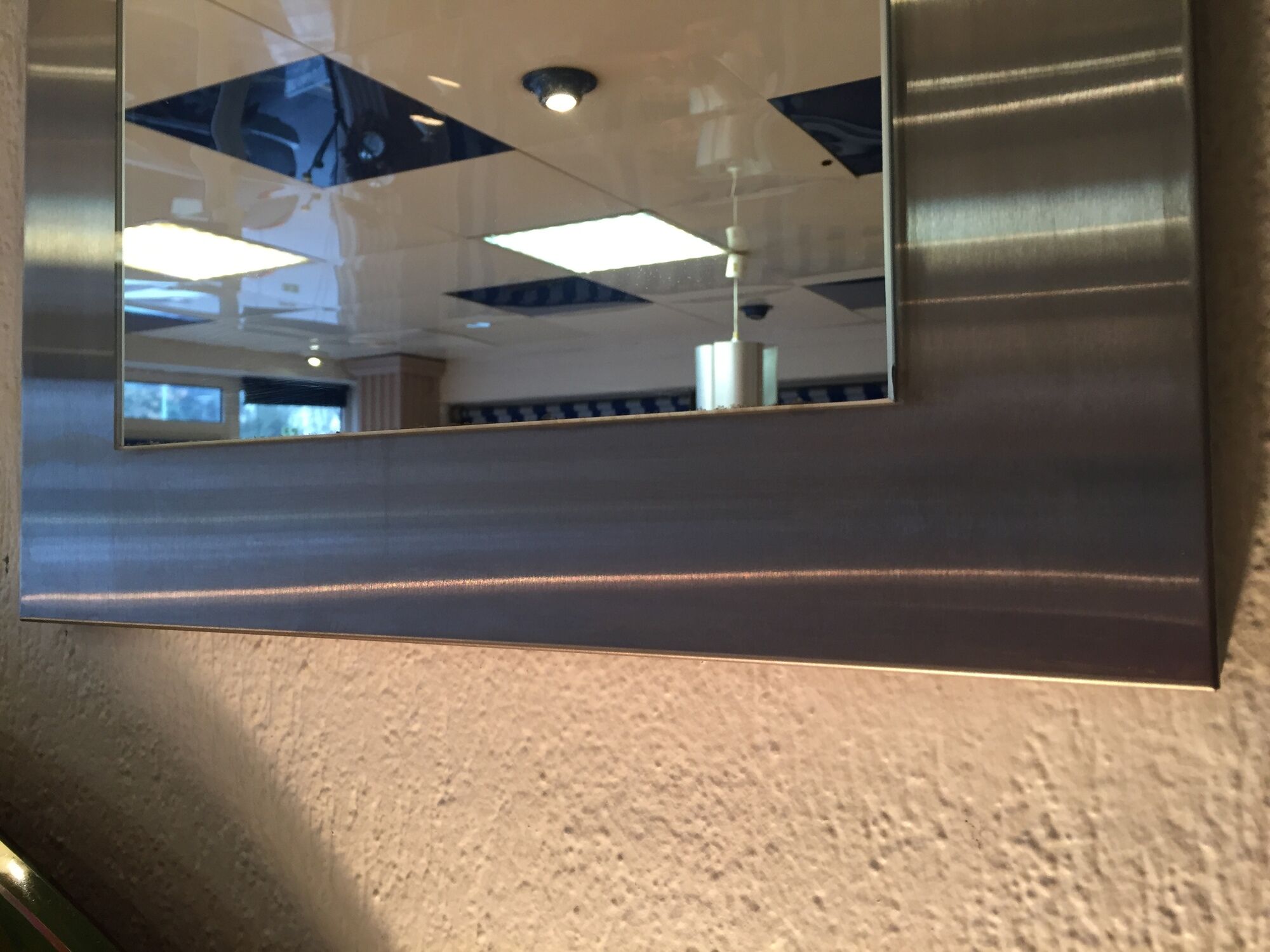 Square mirror 45x45cm 1970s stainless