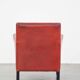 Fauteuil peint en rouge en cuir de mouton