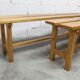 Ensemble 2 bancs et 2 tabourets en pin style montagnard 1970