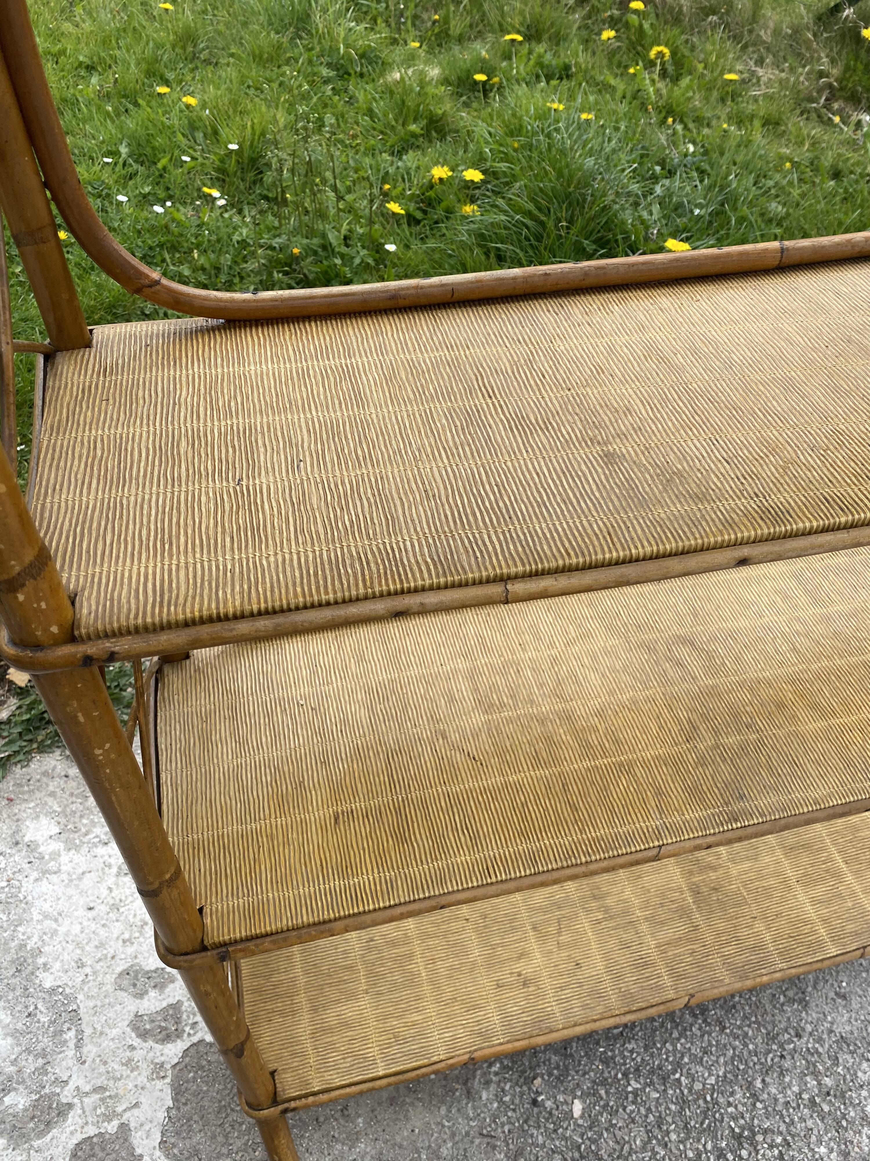 Vintage rattan shelf