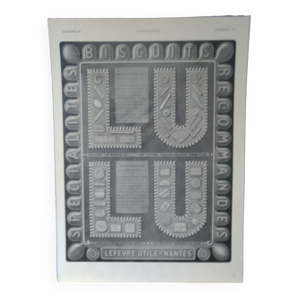a set of 3 paper advertisements: Petit Lu brand from period reviews
