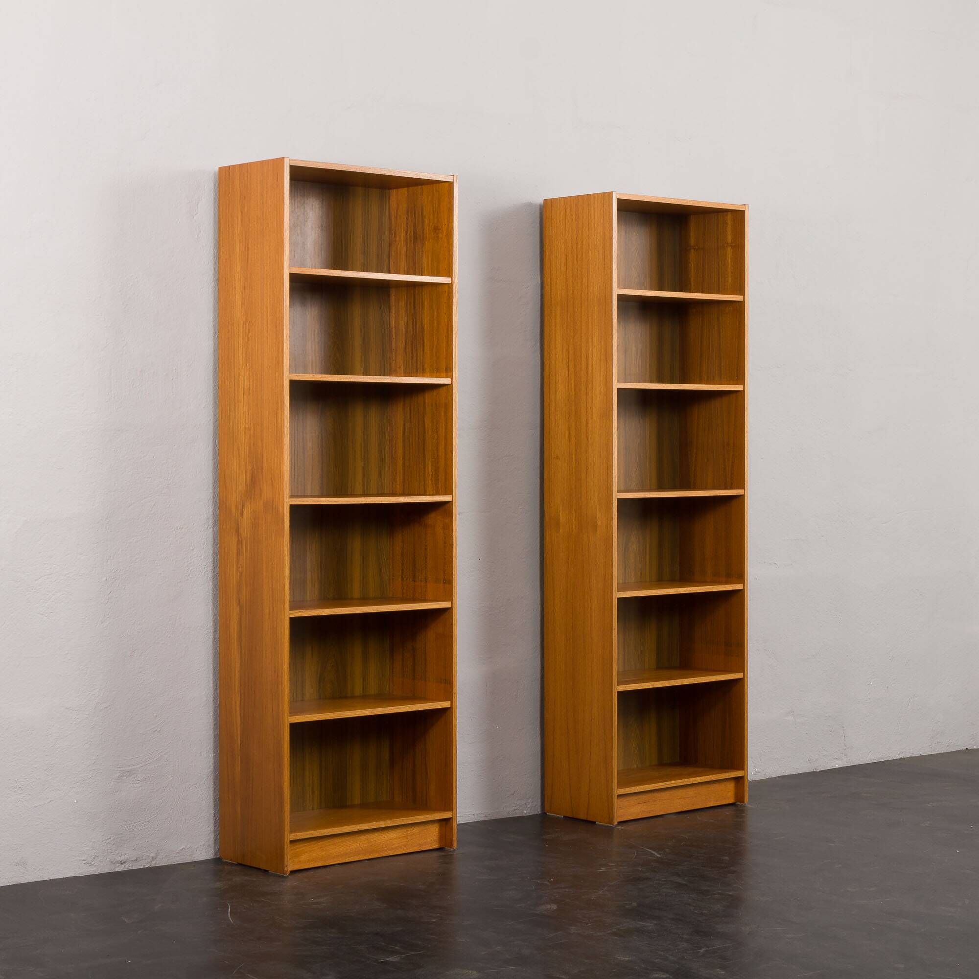 Pair of Danish bookcases in teak, Denmark, 1970s