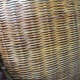 Set of 2 rattan and bamboo baskets