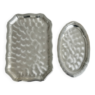 Trays made of shiny lightweight metal