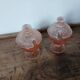 Chiseled Pink Glass Salt and Pepper Shaker Set