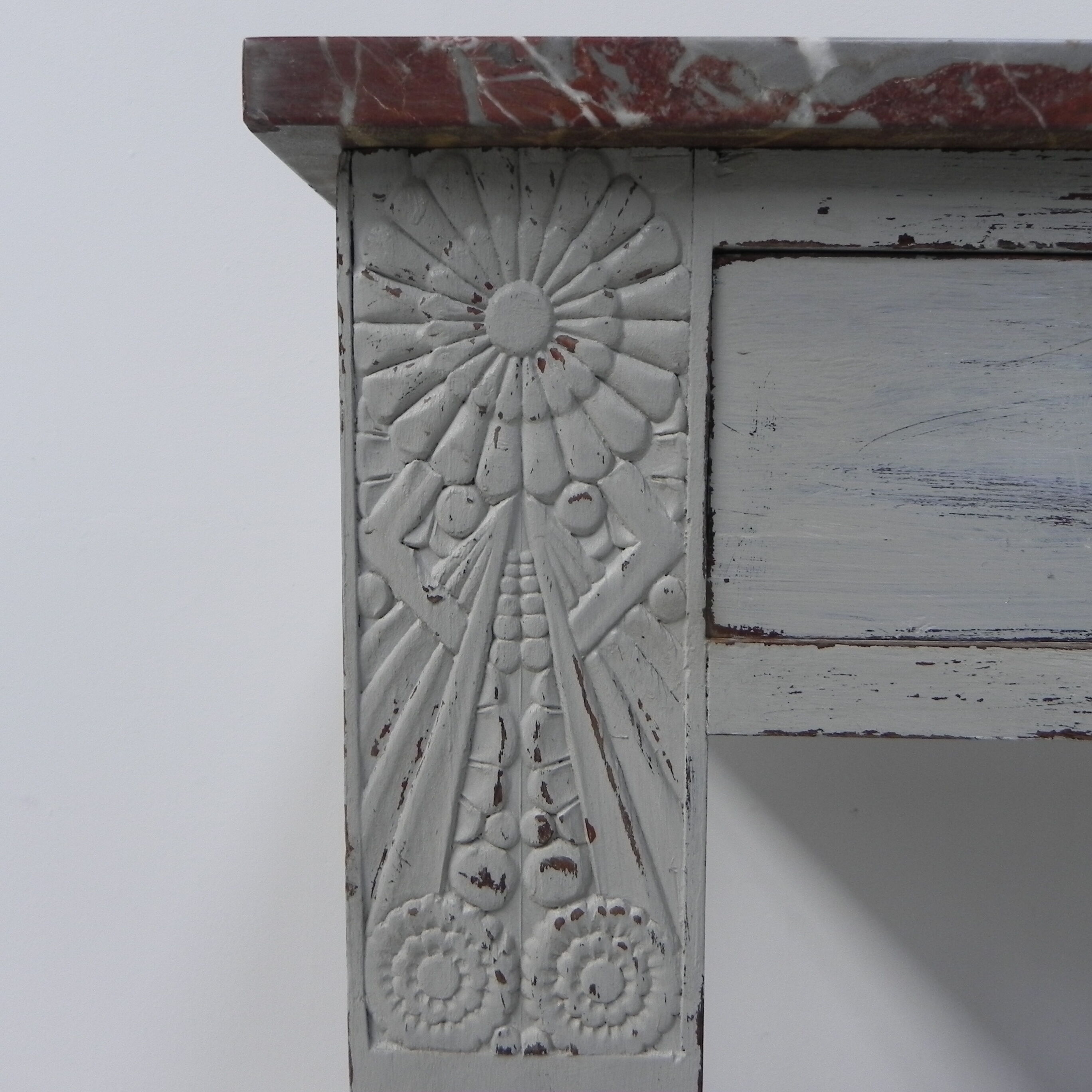 Art Deco table with 2 drawers and mirror, side table