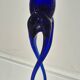 Sculptural Glass Candle Holder in Jozefina Krosno Style – Cobalt Blue