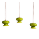 Vintage suspension trio in green opaline, 1960s-70s