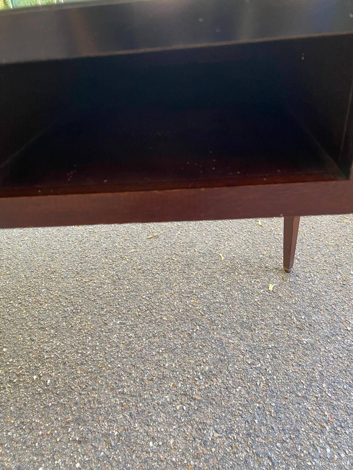 Vintage Scandinavian desk 1950 black top school style mid-century