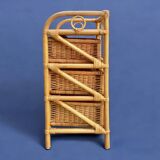 Vintage rattan and bamboo chest of drawers