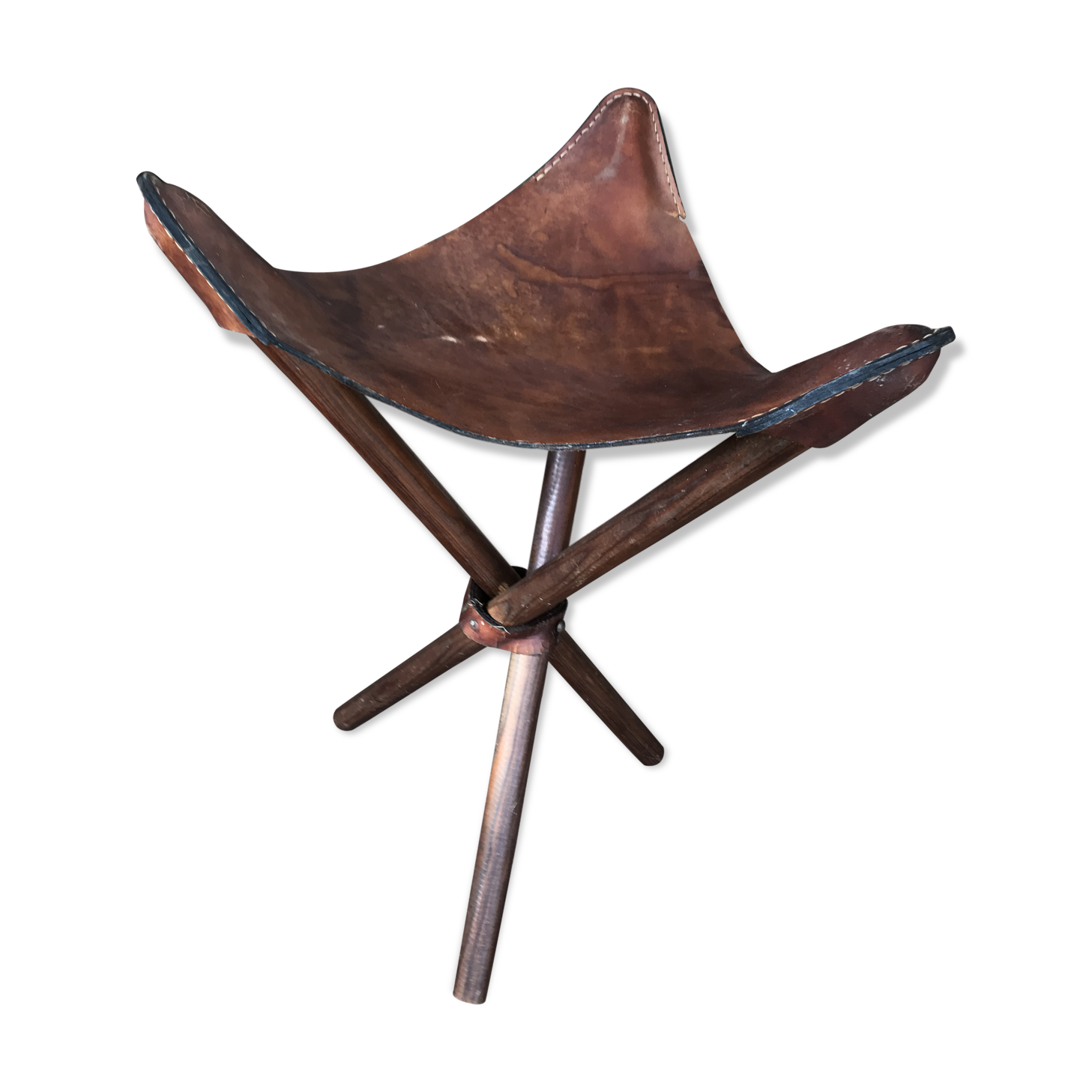 Siège de pêche en cuir