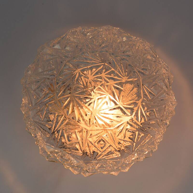 Vintage glass ceiling light, 1960s