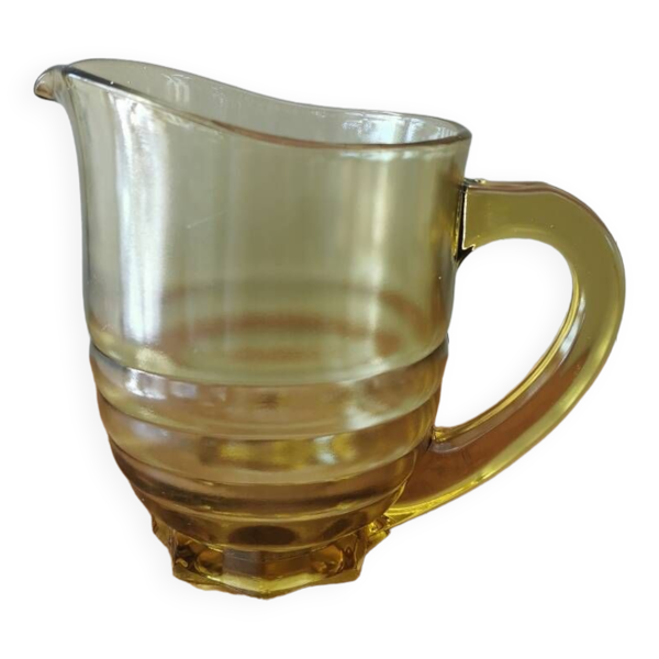 Pichet vintage en verre jaune