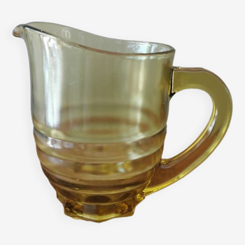 Vintage yellow glass pitcher