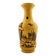 CHINESE HANDMADE YELLOW GLAZED TERRACOTTA VASE, HAND PAINTED