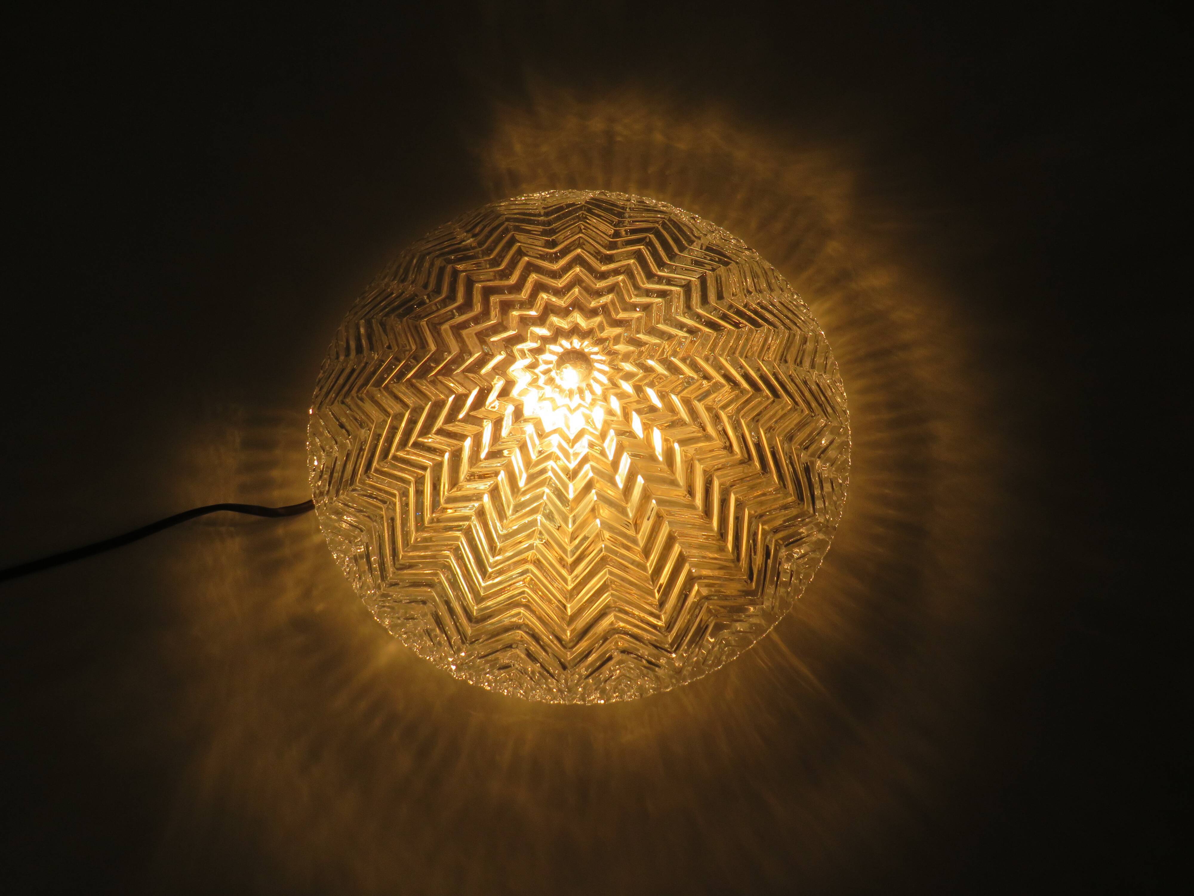 Ceiling lamp or wall lamp by Glashütte Limburg, Germany 1960-1970