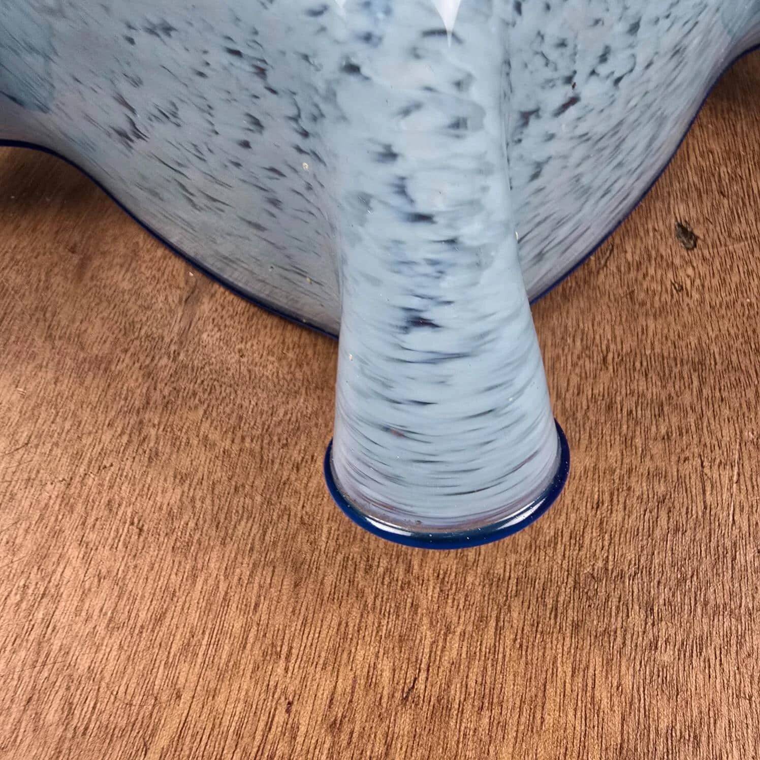 Antique blue speckled glass suspension in the style of Clichy – Draped shape