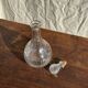 Vintage round-shaped glass carafe with cork stopper H27