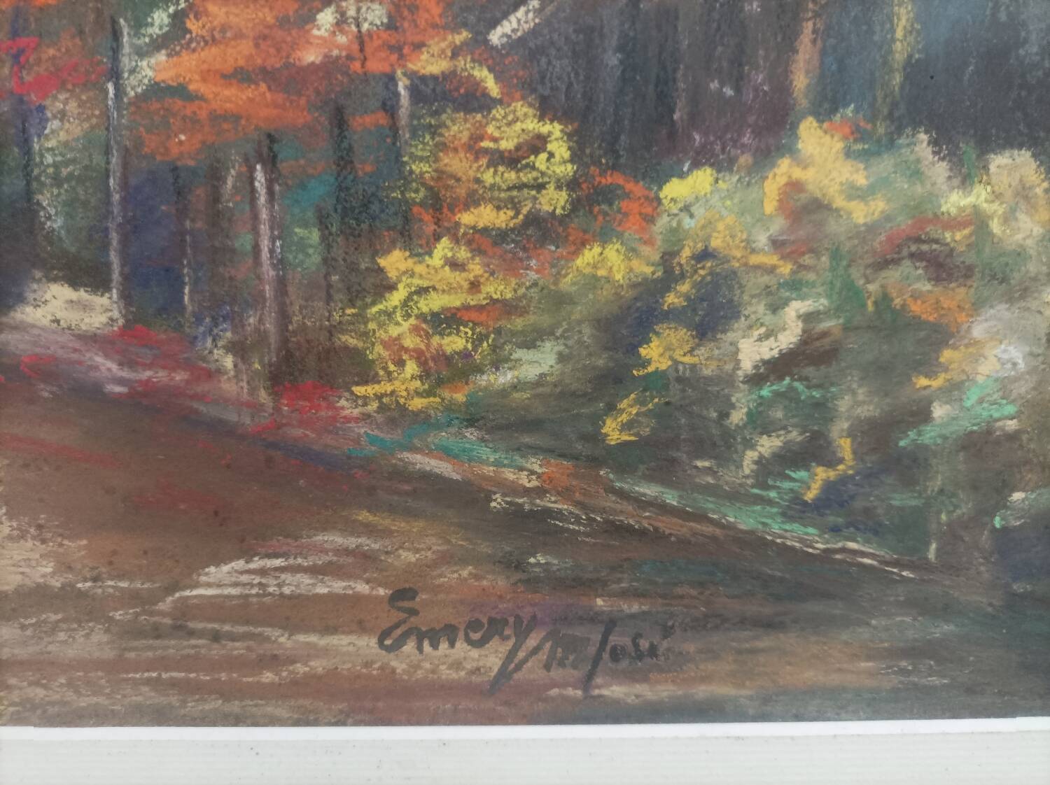 Signed pastel drawing