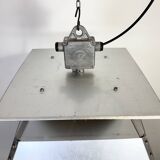 Large Silver Industrial Factory Pebdant Lamp, 1970s