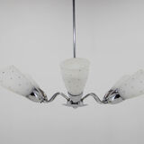 Lustre 6 flamboyants chromés du milieu du siècle par Instala Decin, années 1950