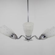 Mid-Century Chrome-Plated 6 Flamming Chandelier by Instala Decin, 1950s