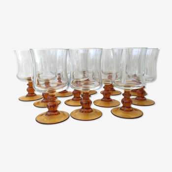 Set of 12 vintage wine glasses