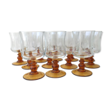 Set of 12 vintage wine glasses