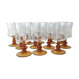 Set of 12 vintage wine glasses