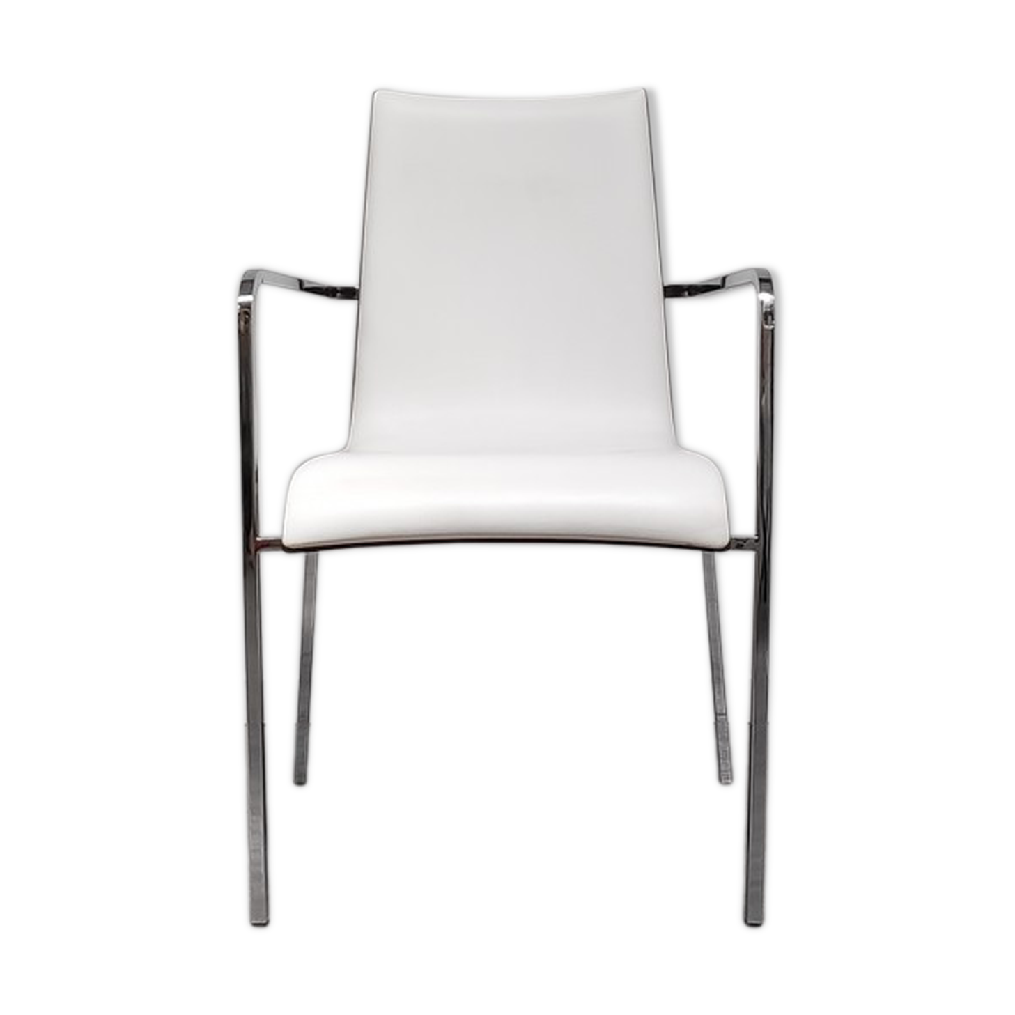 Chair 4 feet in aluminum and white leatherette