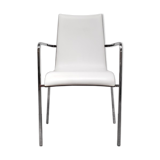 Chair 4 feet in aluminum and white leatherette