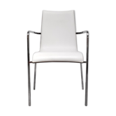 Chair 4 feet in aluminum and white leatherette