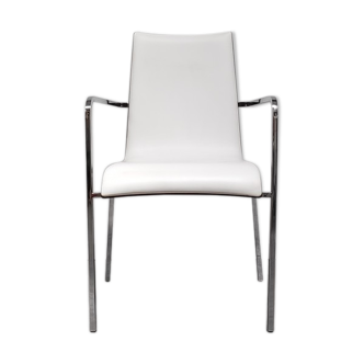 Chair 4 feet in aluminum and white leatherette