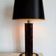 Lampe écaille Hollywood Regency noir et or