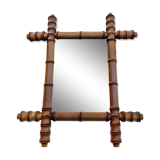 Antique mercury mirror in bamboo-style wood